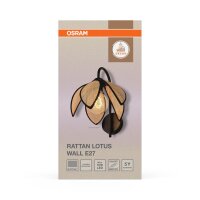 Wandleuchte Schwarz Rattan E27 B:21 cm modern OSRAM