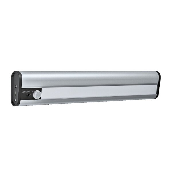 LED Akku Wandlampe Sensor Silber Alu 4000K L:30cm OSRAM