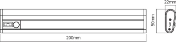 LED Akku Wandleuchte Sensor Silber Alu 4000K OSRAM