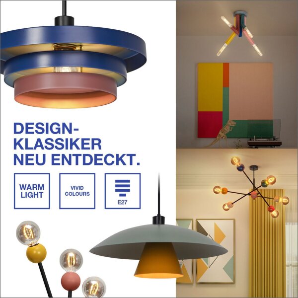 Deckenleuchte Mehrfarbig H:68 cm E27 6-flammig OSRAM