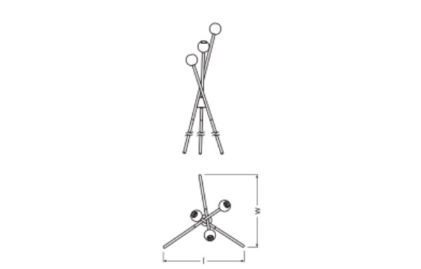 Stehleuchte Mehrfarbig Metall E27 H:47 cm 3-flmg OSRAM