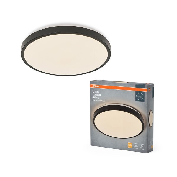 LED Deckenlampe Schwarz Metall 3000K rund Ø39,5cm OSRAM