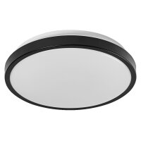 LED Deckenleuchte Schwarz Metall 3000K Ø28cm rund...