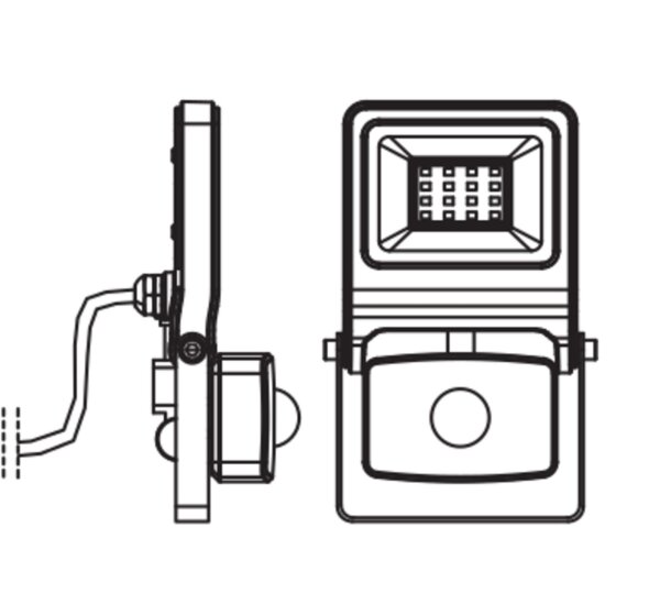 LED Außenstrahler Bewegungsmelder Alu 3000 K IP44 OSRAM