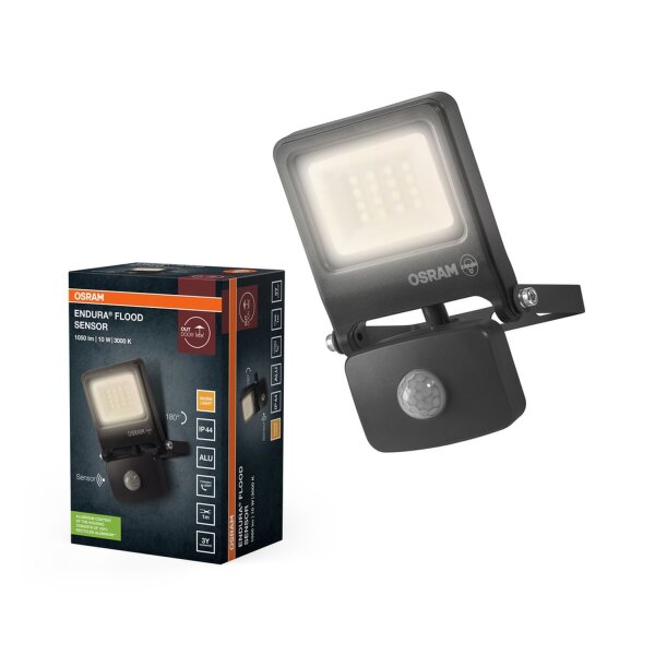 LED Außenstrahler Bewegungsmelder Alu 3000 K IP44 OSRAM