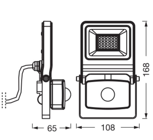 LED Außenstrahler Sensor Alu 3000K IP44 H:16,8cm OSRAM