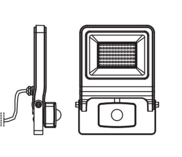 LED Außenstrahler Sensor Alu 3000K IP44 H:22,3cm OSRAM