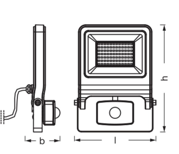 LED Außenstrahler Sensor Alu 3000K IP44 H:22,3cm OSRAM