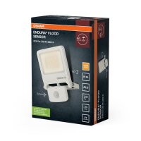 LED Außenstrahler Sensor Weiß Alu Glas 3000K...