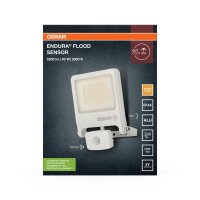LED Außenstrahler Sensor Glas Alu Weiß 3000K...