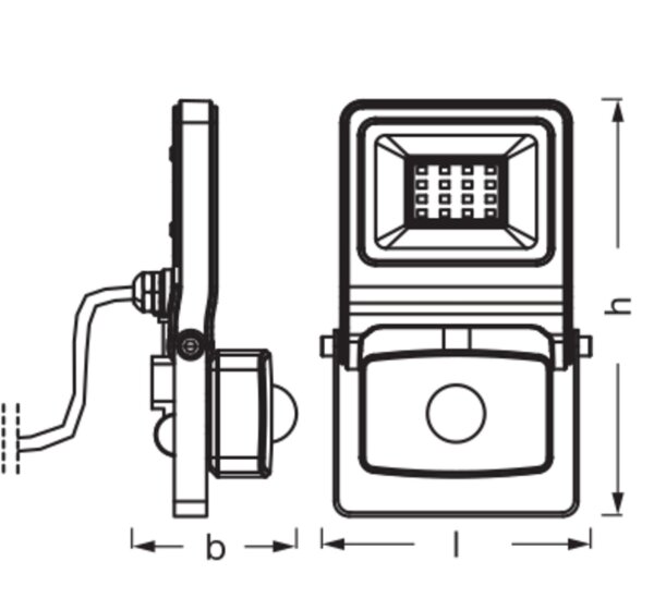 LED Außenstrahler Alu Glas Weiß Sensor 3000K IP44 OSRAM