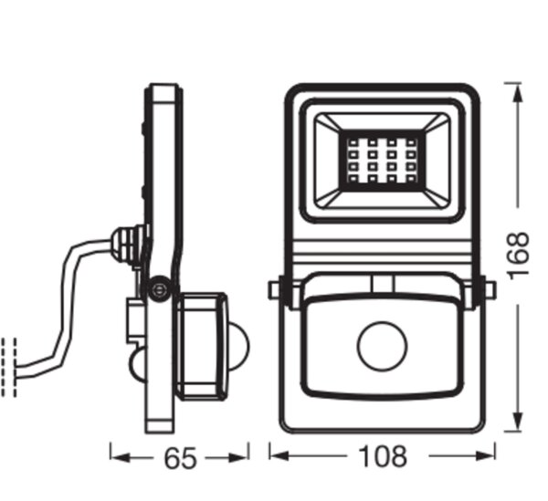 LED Außenstrahler Alu Glas Weiß Sensor 3000K IP44 OSRAM