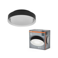 Deckenleuchte Schwarz Glas Stahl E27 Ø29cm rund OSRAM
