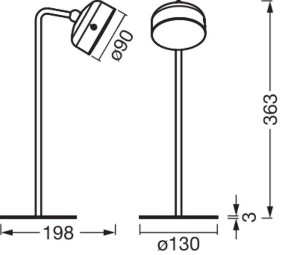 LED Akku Tischlampe dimmbar Schwarz 3000 K H:36cm OSRAM
