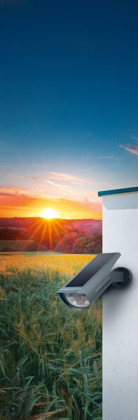 LED Solar Wandlampe Dunkelgrau Metall 3000K IP44 OSRAM