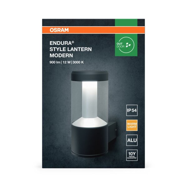 LED Wandlampe Grau Alu 3000 K IP44 B:17,6 cm OSRAM