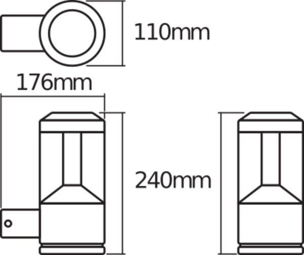 LED Wandlampe Grau Alu 3000 K IP44 B:17,6 cm OSRAM