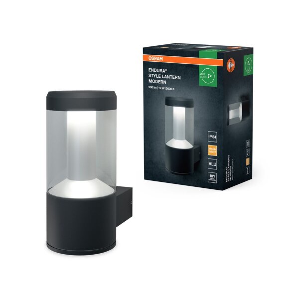 LED Wandlampe Grau Alu 3000 K IP44 B:17,6 cm OSRAM
