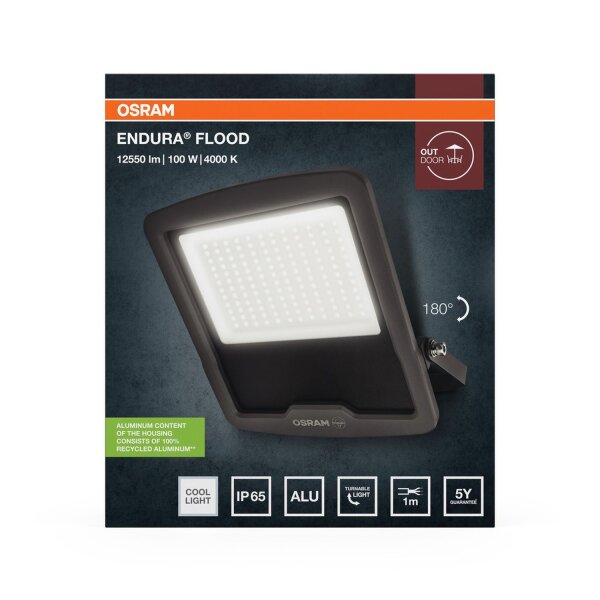 LED Außenstrahler 4000K Glas Dunkelgrau IP65 OSRAM