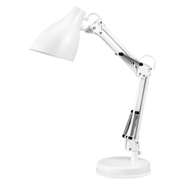 Tischleuchte verstellbar Weiß Metall E27 H:40cm OSRAM