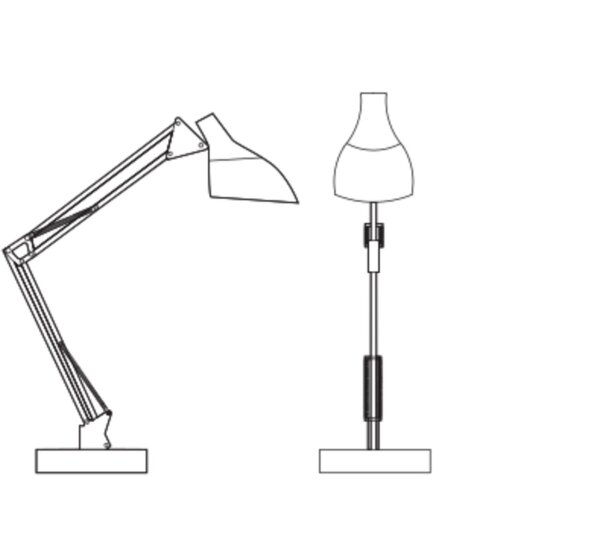 Tischleuchte verstellbar Weiß Metall E27 H:40cm OSRAM