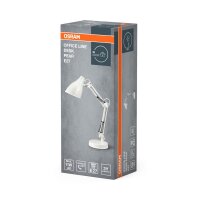 Tischleuchte verstellbar Weiß Metall E27 H:40cm OSRAM