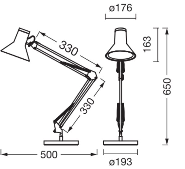 LED Tischlampe dimmbar verstellbar Schwarz 3000K OSRAM