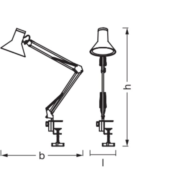 LED Klemmleuchte dimmbar flexibel Schwarz H:67 cm OSRAM