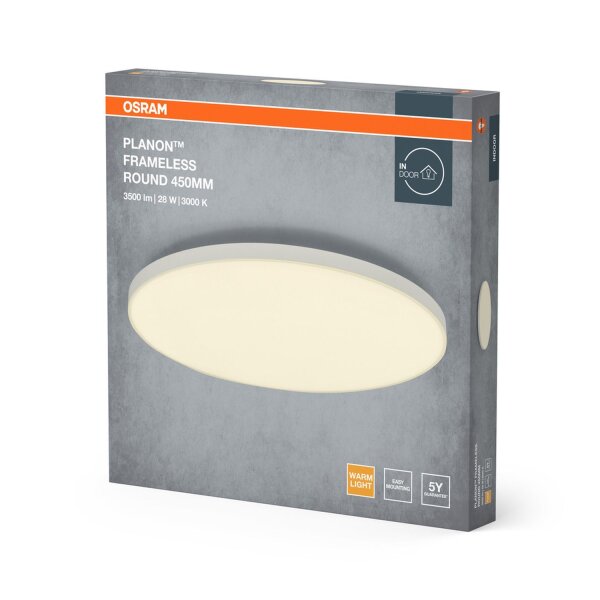 LED Deckenlampe Weiß Alu Metall 3000 K rund Ø45cm OSRAM