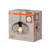 Pendelleuchte Schwarz Glas Stahl E27 &Oslash;28 cm OSRAM