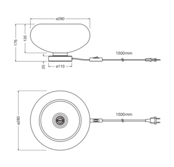 Tischleuchte Schwarz Stahl Glas E27 H:17,6 cm OSRAM