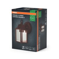 Wandlampe Alu Glas IP23 E27 H:22,5 cm Laterne OSRAM