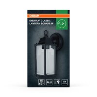 Wandleuchte Schwarz Alu IP23 E27 H:29,3cm Laterne OSRAM
