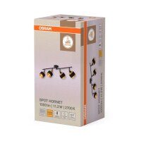 Deckenstrahler flexibel Schwarz Stoff E14 L:71 cm OSRAM