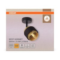 Deckenspot schwenkbar Schwarz Stoff E14 L:10 cm OSRAM