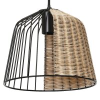 Pendelleuchte Rattan L:26 cm E27 Schwarz Braun OSRAM