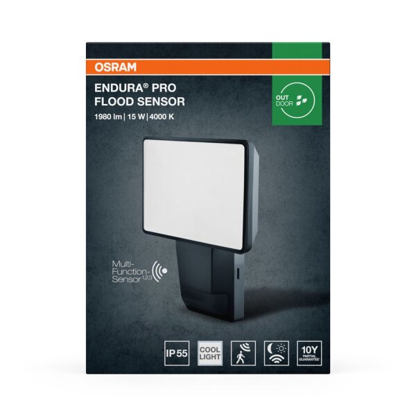 LED Wandlampe Sensor flexibel Metall 4000K IP55 OSRAM