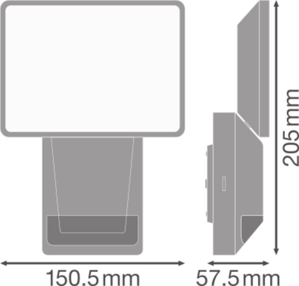 LED Wandlampe Sensor flexibel Metall 4000K IP55 OSRAM