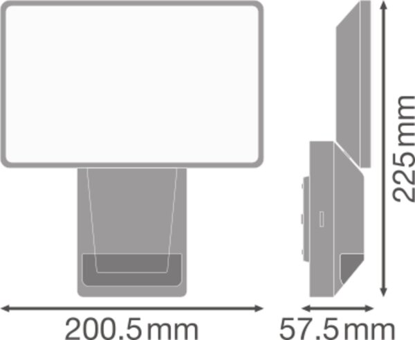 LED Wandleuchte Sensor verstellbar 4000K IP55 OSRAM