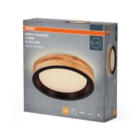 LED Deckenleuchte Click-DIM Schwarz Holz 3000K OSRAM