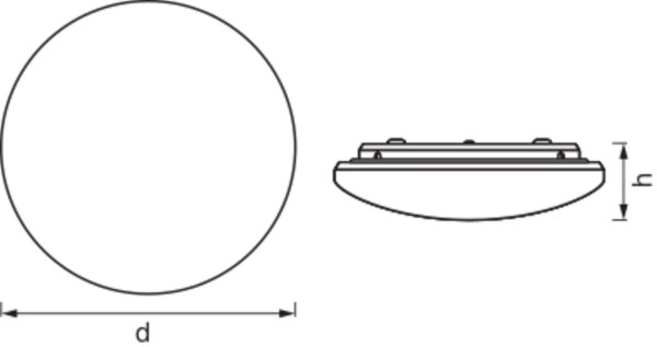 LED Deckenlampe Weiß Alu 3000K IP44 rund Ø40cm OSRAM