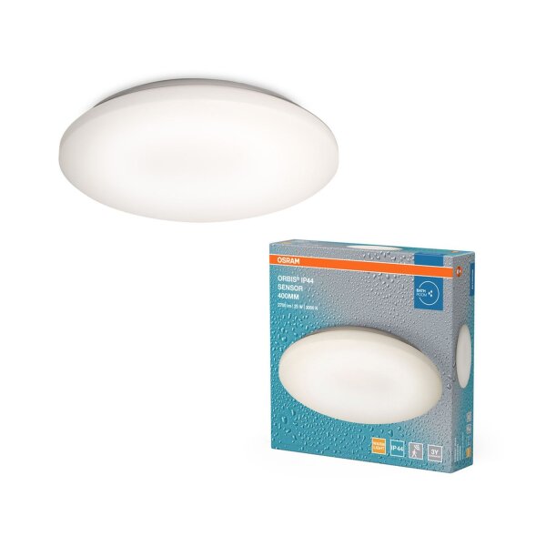 LED Deckenlampe Weiß Alu 3000K IP44 rund Ø40cm OSRAM
