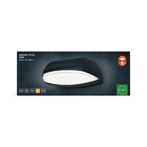 LED Wandlampe Dunkelgrau Metall 3000 K IP54 OSRAM