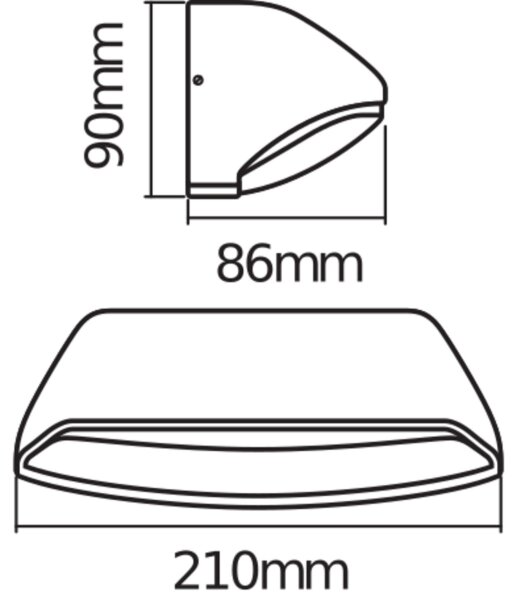LED Wandlampe Dunkelgrau Metall 3000 K IP54 OSRAM