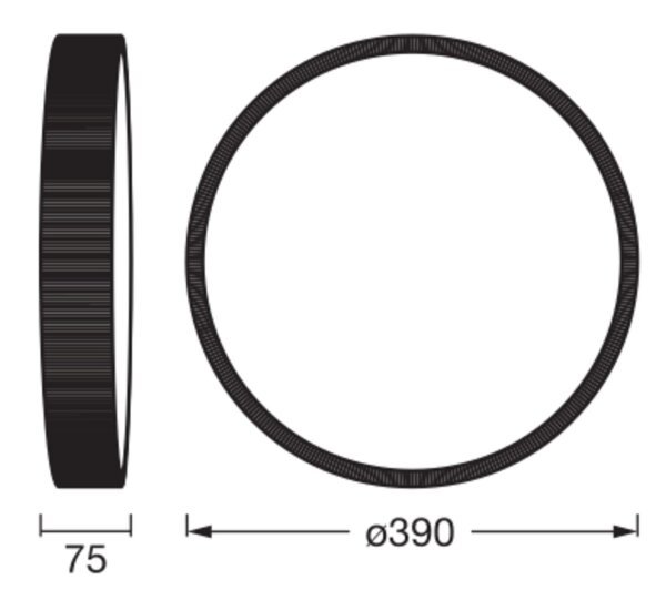 LED Deckenleuchte Click-DIM Stoff 3000K Ø39cm OSRAM