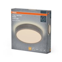 LED Deckenleuchte Click-DIM Stoff Grau rund 3000K OSRAM
