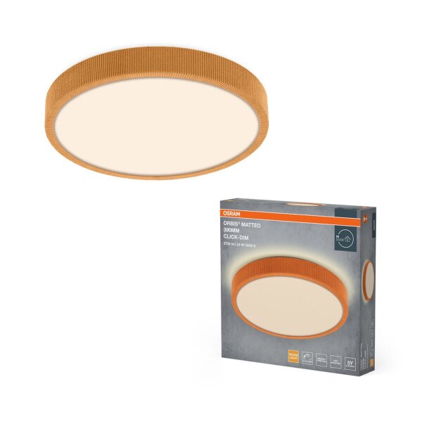 LED Deckenleuchte Click-DIM Orange Stoff 3000K OSRAM