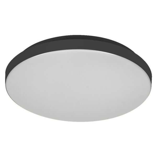 Runde LED Deckenleuchte Schwarz Metall 3000K IP44 OSRAM