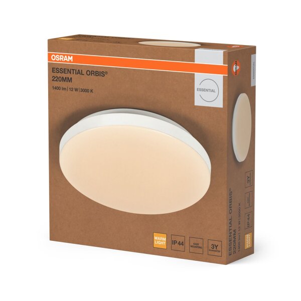 LED Deckenleuchte Weiß Metall 3000K IP44 B:21,5cm OSRAM