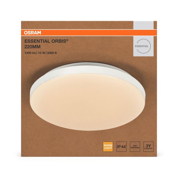LED Deckenleuchte Weiß Metall 3000K IP44 B:21,5cm OSRAM